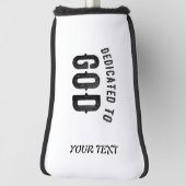 COUVRE-CLUB DE GOLF DÉDIÉ À DIEU COOL PERSONNALISABLE NOIR TEXTE (Tourné à 90°)
