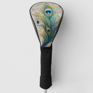 Couvre-club De Golf Dentelles Vintages et plumes de paon Boho