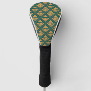 Couvre-club De Golf Design Art Déco Gold et vert turquoise avec des rh