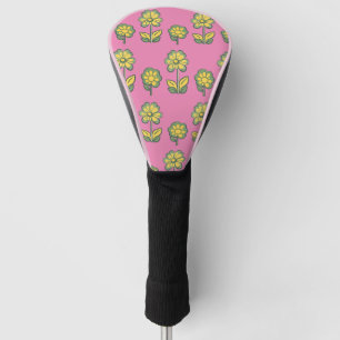 Couvre-club De Golf Design de fleurs Coque de tête de golf