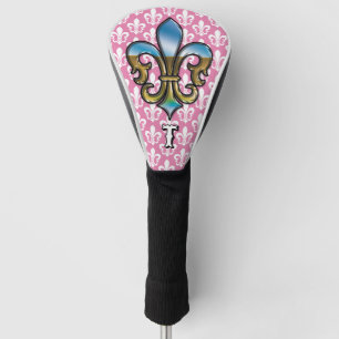Couvre-club De Golf Design De Golf Élégant Personnalisé Fleur De Lis