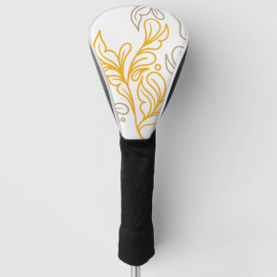 Couvre-club De Golf Design en feuille Boho d'or
