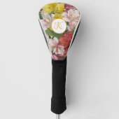 Couvre-club De Golf Design floral avec Monogramme (Devant)
