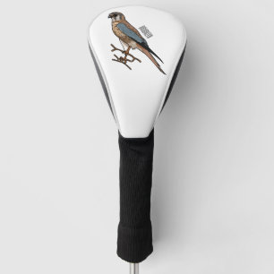 Couvre-club De Golf dessin animé d'oiseau-kestrel américain