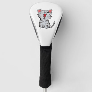Couvre-club De Golf dessin animé gris chat dessin animé