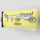 Couvre-club De Golf dessin animé mariage cheval & calèche (Devant)