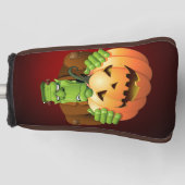 Couvre-club De Golf Dessin de Frankenstein Monster avec Citrouille (Devant)