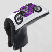 Couvre-club De Golf Dessin de moto de sport violet (Devant 3/4)
