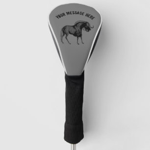 Couvre-club De Golf Dessin simple Black Wilbeest