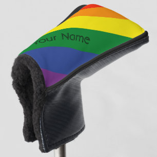 Couvre-club De Golf Diagonal Rainbow Strited Nom personnalisé