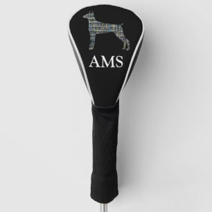Couvre-club De Golf Doberman Pinscher Chien Cute Silhouette Y&B Grille