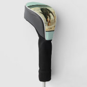 Couvre-club De Golf Dobermann à l'image de peinture de plage (Incliné)