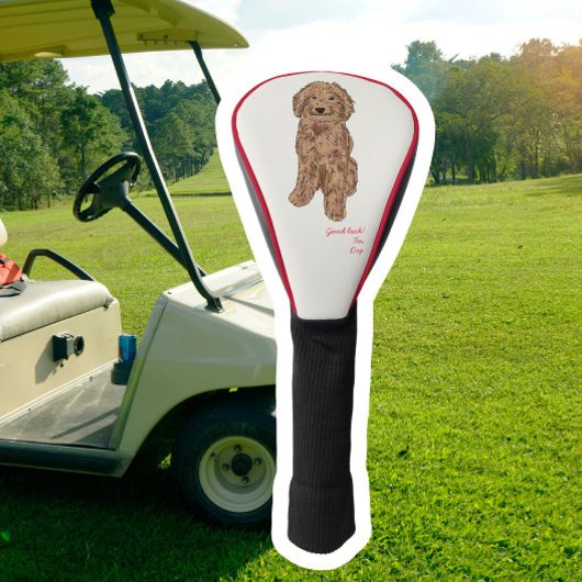 Couvre-club De Golf Doodle d'or Aquarelle Chien Golf Tête couverture