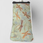 Couvre-club De Golf Dragonfly Dance Gold Putter Head Cover (Tourné à 90°)