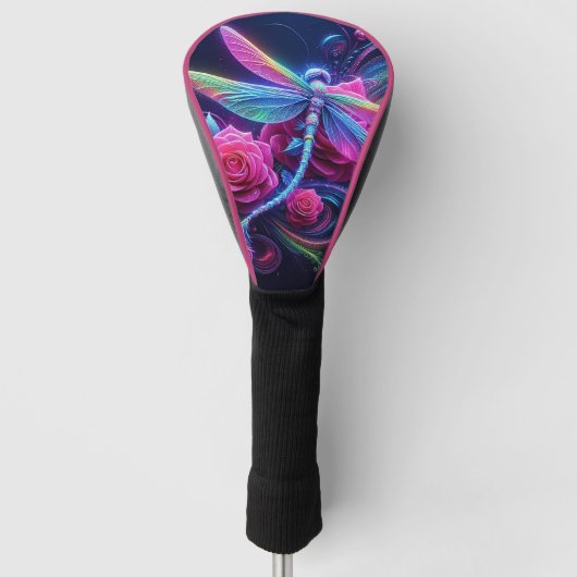 Couvre-club De Golf Dragonfly et Roses (Devant)