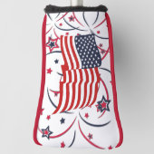 Couvre-club De Golf Drapeau américain et feux d'artifice (Tourné à 90°)