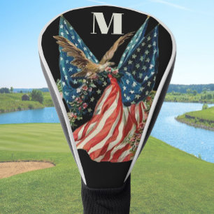 Couvre-club De Golf Drapeau américain patriotique et aigle Drapeau amé