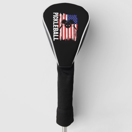 Couvre-club De Golf Drapeau américain Pickleball Lover Paddle (Devant)