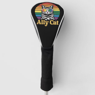 Couvre-club De Golf Drapeau arc-en-ciel LGBT de la chatte alliée Cadea