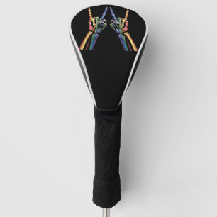 Couvre-club De Golf Drapeau arc-en-ciel LGBTQ cool main de squelette g