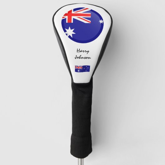 Couvre-club De Golf Drapeau australien & Clubs de Golf Monogrammes Cou (Devant)