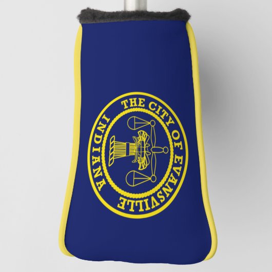 Couvre-club De Golf Drapeau de Evansville, Indiana Golf Head Cover (Tourné à 90°)