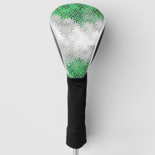 Couvre-club De Golf Drapeau de fierté grisromantique abstrait ondulé t