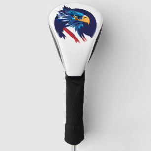 Couvre-club De Golf Drapeau de l'aigle noir américain