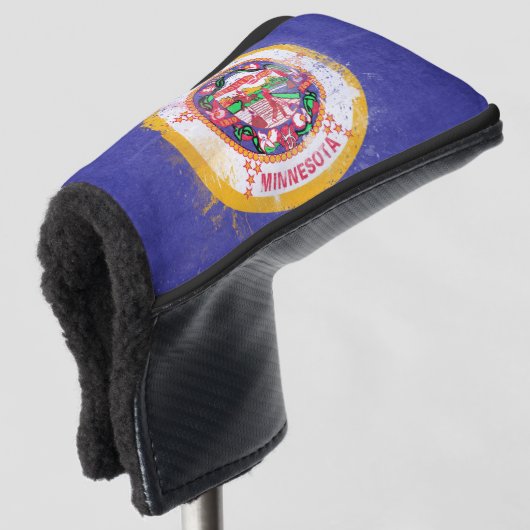 Couvre-club De Golf Drapeau de l'État du Minnesota en détresse (Devant 3/4)