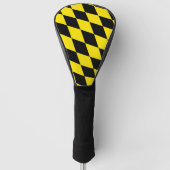 Couvre-club De Golf Drapeau diamant de Bavière noire et jaune Motif (Devant)