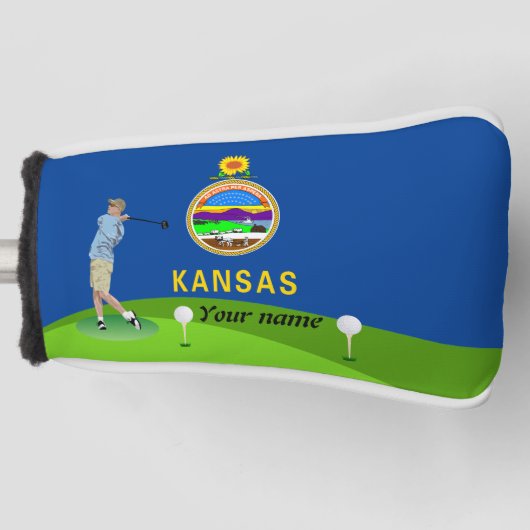 Couvre-club De Golf Drapeau du Kansas (Devant)