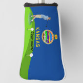 Couvre-club De Golf Drapeau du Kansas (Tourné à 90°)