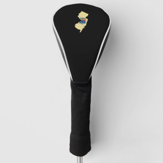 Couvre-club De Golf drapeau du New Jersey et carte (Devant)