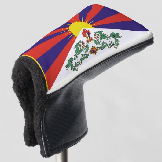 Couvre-club De Golf Drapeau du Tibet - Drapeau du lion des neiges (Devant 3/4)