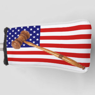 COUVRE-CLUB DE GOLF DRAPEAU ET GAVEL