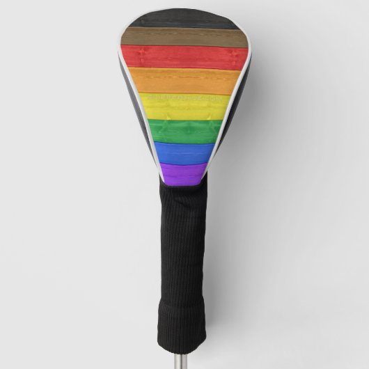Couvre-club De Golf Drapeau gay pride inclusif SlipperyJoe ru texturé (Devant)