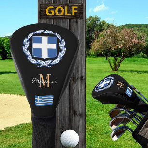 Couvre-club De Golf Drapeau grec Monogramme Clubs de golf Couvre