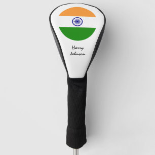 Couvre-club De Golf Drapeau indien et clubs de golf monogrammes