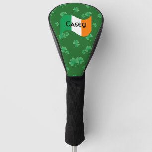 Couvre-club De Golf Drapeau irlandais avec trèfles personnalisé