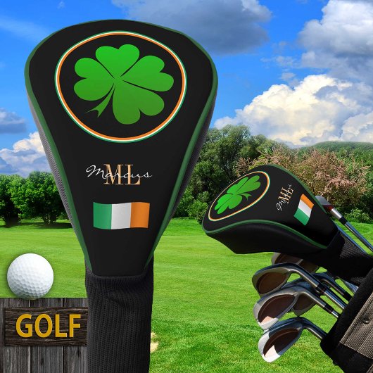 Couvre-club De Golf Drapeau irlandais, Lucky, Monogramme, Golfing Irla