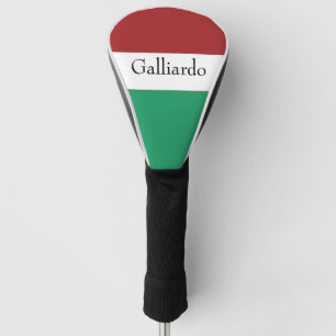 Couvre-club De Golf Drapeau italien Couleurs Nom de famille Personnali