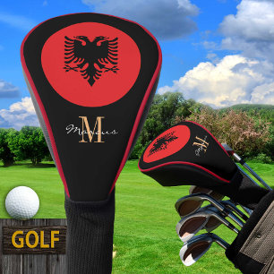 Couvre-club De Golf Drapeau Monogramme & Albanie Clubs de golf Couvert