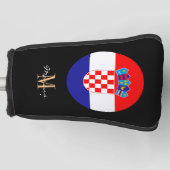 Couvre-club De Golf Drapeau Monogramme & Croatie Clubs de Golf Couvert (Devant)