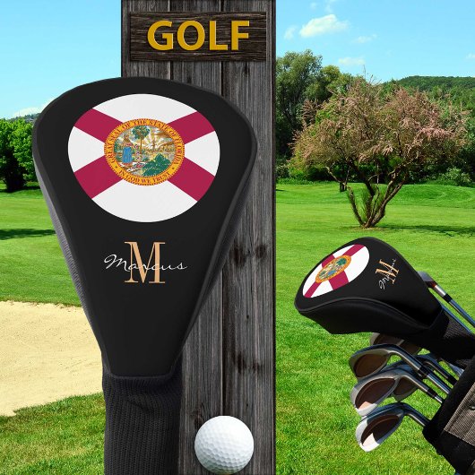 Couvre-club De Golf Drapeau Monogramme & Floride Clubs de golf Couvert