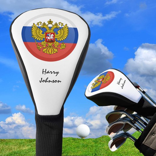 Couvre-club De Golf Drapeau Russe & Russie Couvertures Monogrammes du