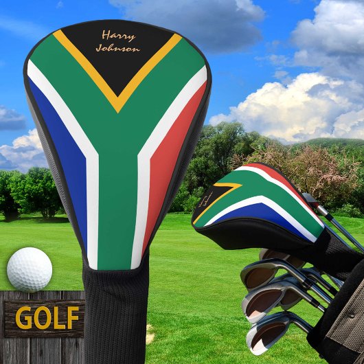 Couvre-club De Golf Drapeau sud-africain & Clubs de Golf Monogrammes C