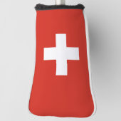 Couvre-club De Golf Drapeau Suisse - croix blanche (Tourné à 90°)
