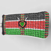 Couvre-club De Golf Drapeau tressé du Kenya noir rouge vert (Devant)