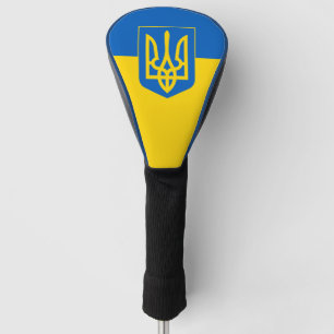 Couvre-club De Golf Drapeau ukrainien avec armoiries