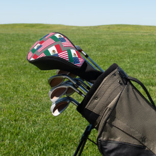 Couvre-club De Golf Drapeaux mexicains et américains Motif